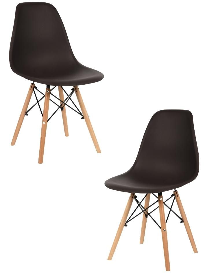 Стул для кухни СтулБержи EAMES DSW, деревянные ножки, 2 шт., горький шоколад