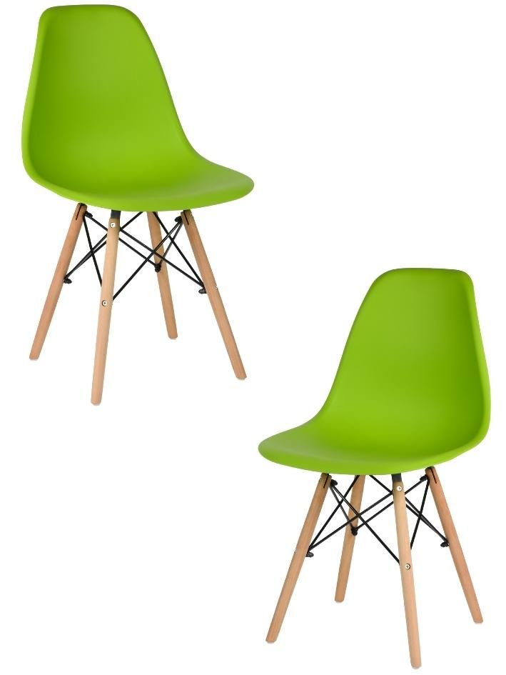 Стул для кухни СтулБержи EAMES DSW, деревянные ножки, 2 шт., зеленый