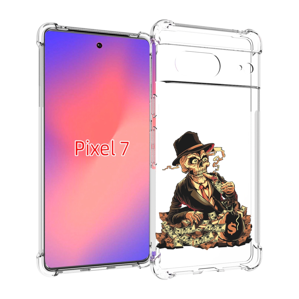 

Чехол Mypads Нарисованный Череп С Сигаретой Для Google Pixel 7, Прозрачный, Tocco