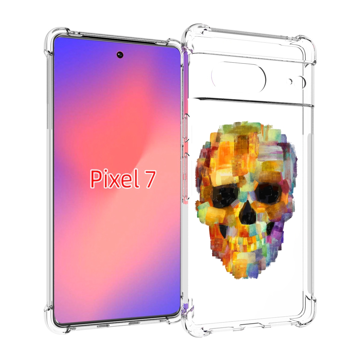 

Чехол Mypads Нарисованный Череп Для Google Pixel 7, Прозрачный, Tocco