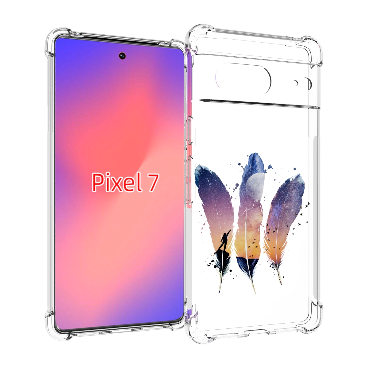 

Чехол Mypads Небесные Перья Для Google Pixel 7, Прозрачный, Tocco