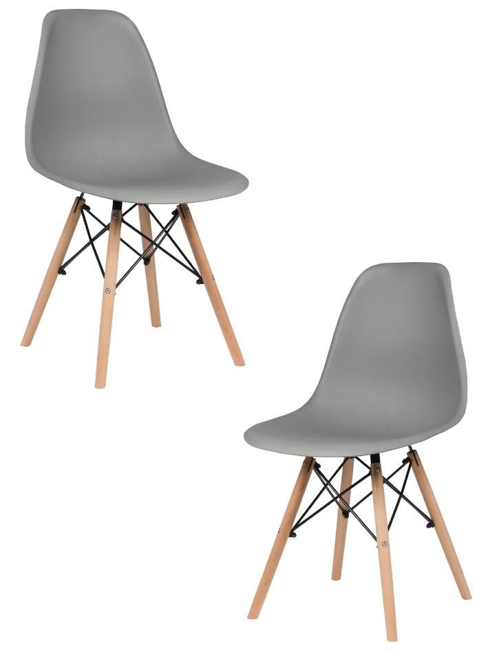 Стул для кухни СтулБержи EAMES DSW, деревянные ножки, 2шт., темно-серый