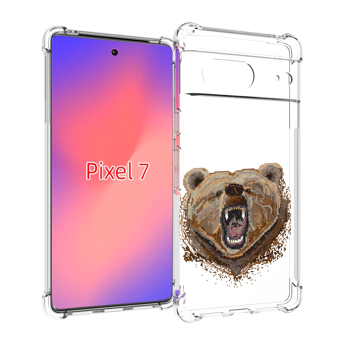 

Чехол Mypads Пиксельный Медведь Для Google Pixel 7, Прозрачный, Tocco