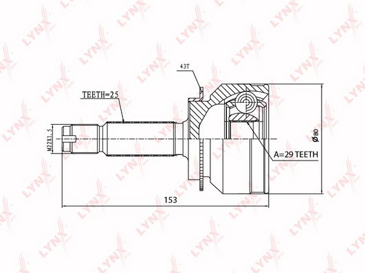 

CO-3641A ШРУС наружный к-кт Mitsubishi Lanser VI/VII / Outlander I all 95-13