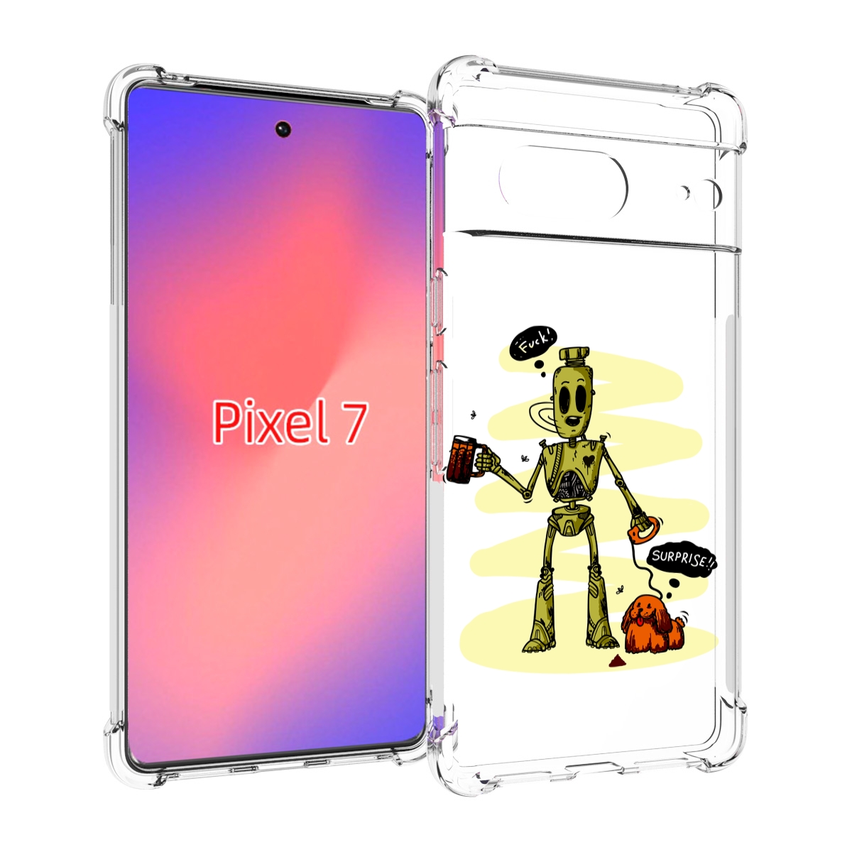 

Чехол Mypads Прикольный Робот Для Google Pixel 7, Прозрачный, Tocco