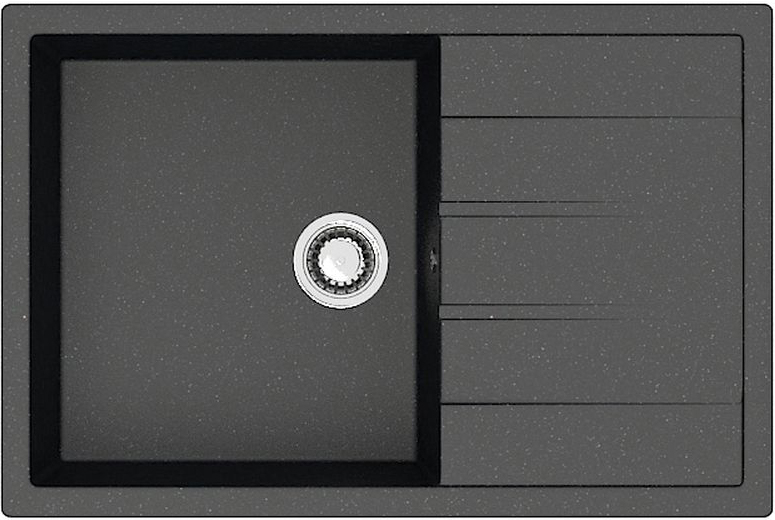 Кухонная мойка AZARIO Vision CS00078339 искусственный мрамор, черный (750x505x218 мм)