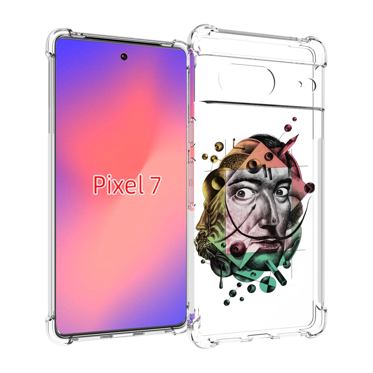 

Чехол Mypads Разноцветное Лицо Абстракция Для Google Pixel 7, Прозрачный, Tocco