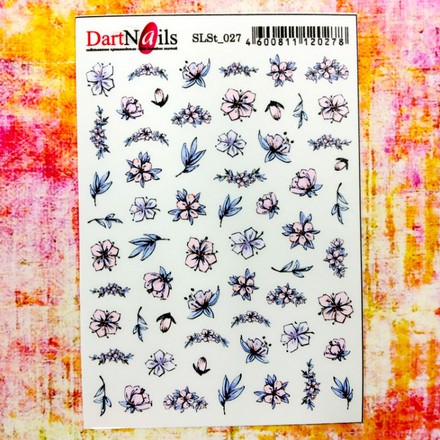 Купить Стикер DartNails Цветы микс №027