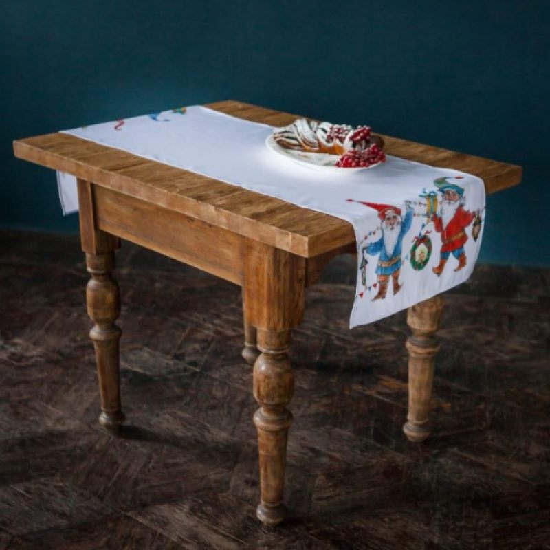 фото Дорожка на стол гномы, размер: 45х210 см мята
