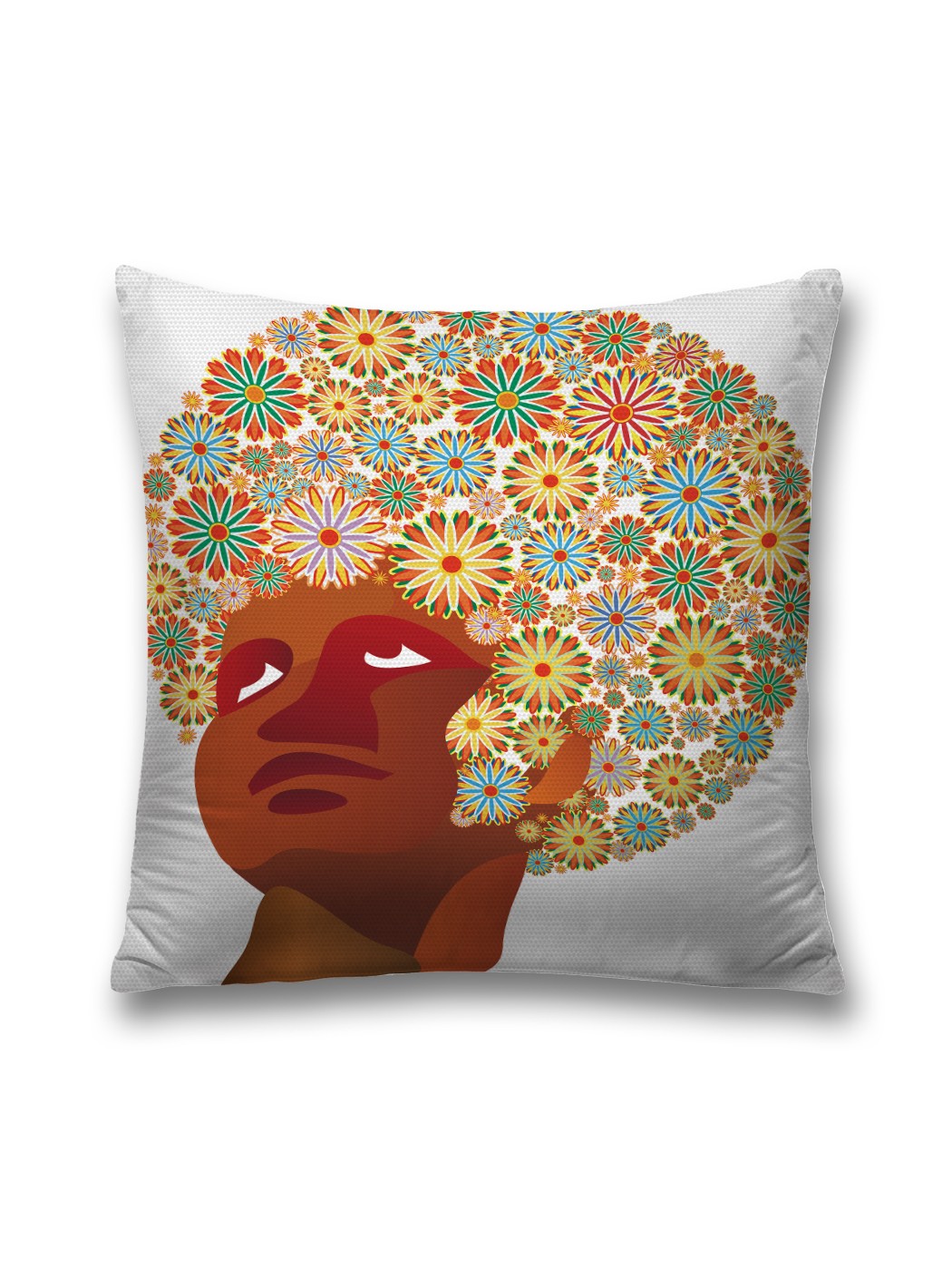 

Наволочка JoyArty декоративная "Цветочная шевелюра" на молнии, 45x45 см, Белый