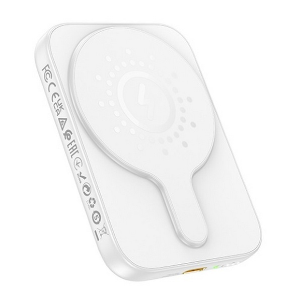 

Внешний аккумулятор Hoco J117 MagSafe с магнитом и быстрой зарядкой (белый), J117
