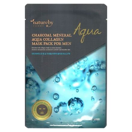 фото Маска для лица natureby charcoal mineral aqua collagen, 25 г