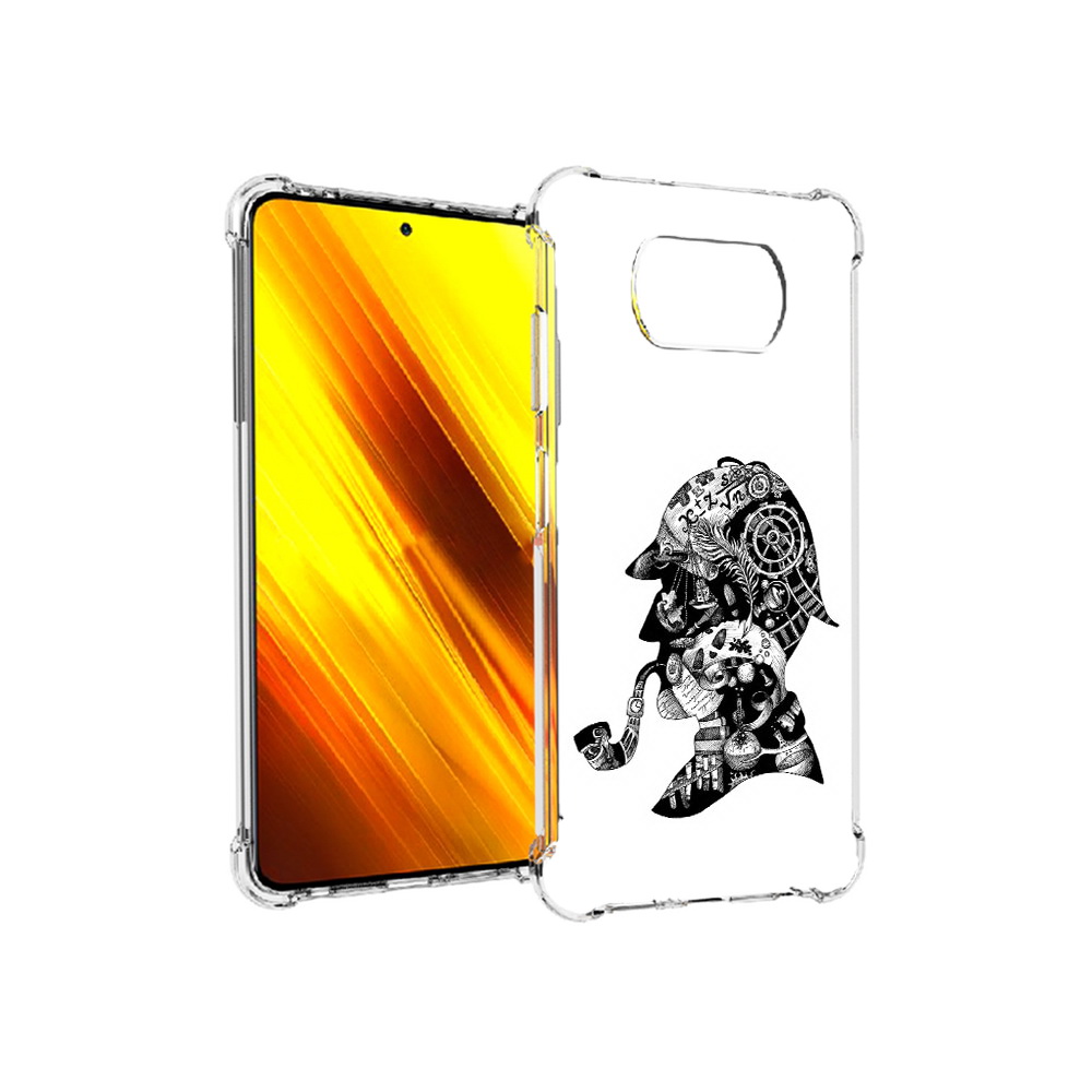 

Чехол MyPads Tocco для Xiaomi Poco X3 мужчина с трубкой абстракция (PT154881.262.488), Прозрачный, Tocco