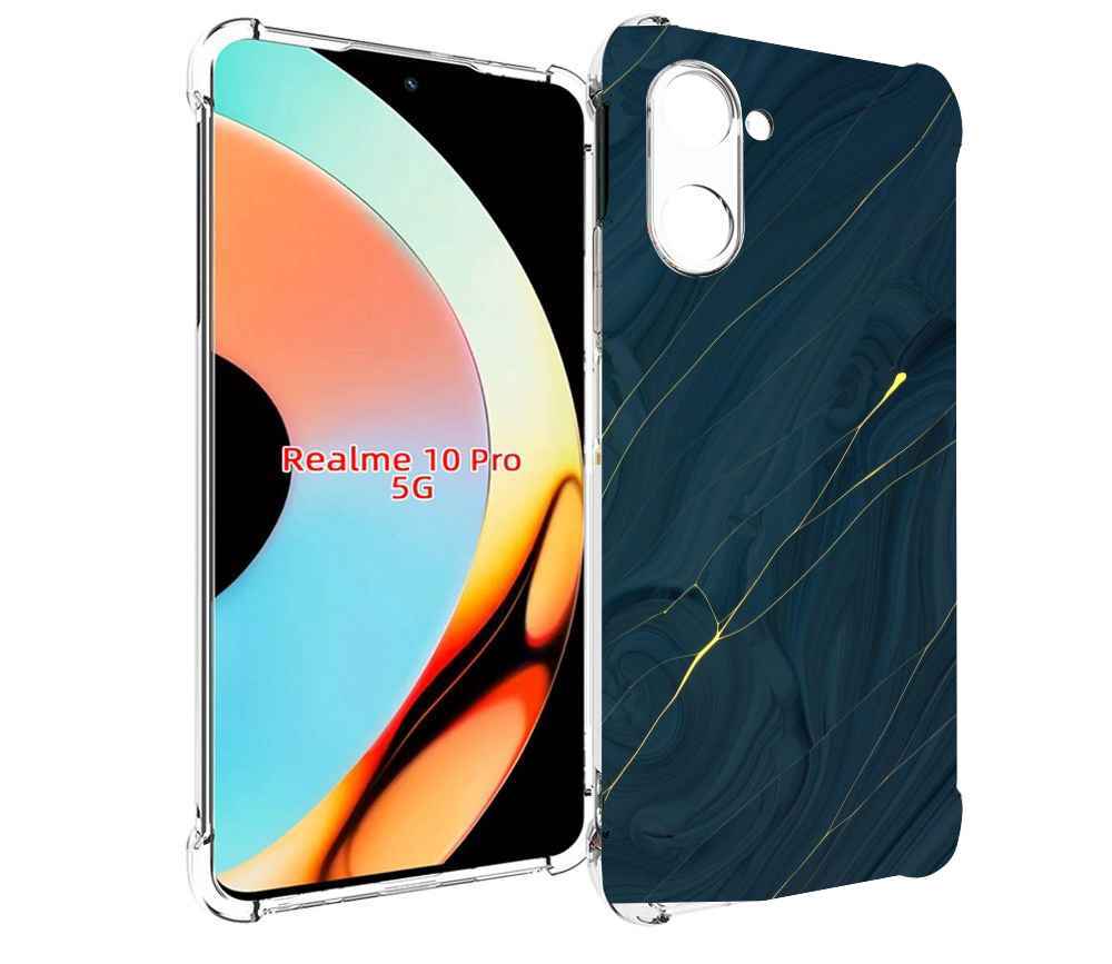 

Чехол бампер MyPads дерево с золотыми трещинами для Realme 10 Pr..., Прозрачный, Tocco