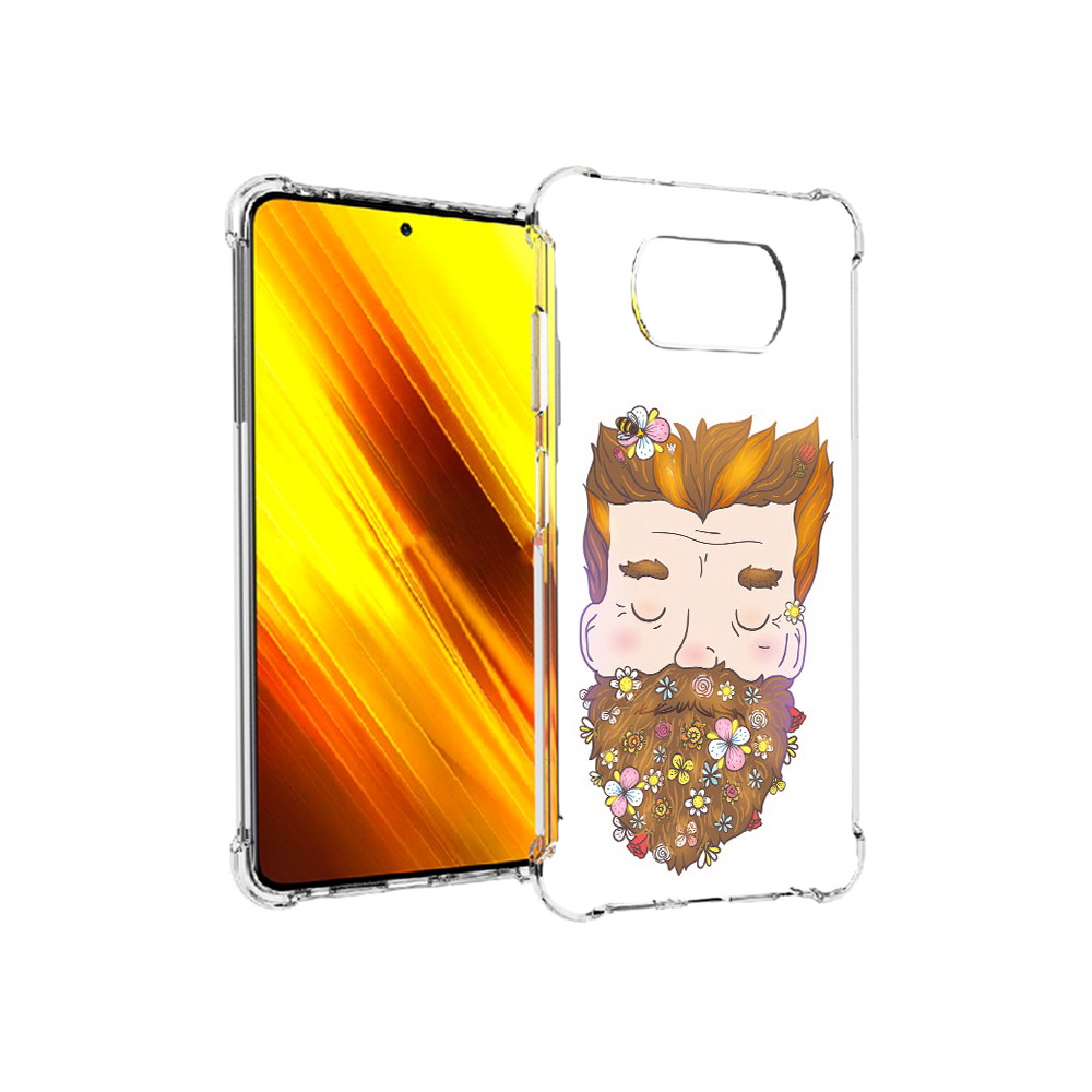 

Чехол MyPads Tocco для Xiaomi Poco X3 мужчина с цветами в бороде (PT154881.262.489), Прозрачный, Tocco