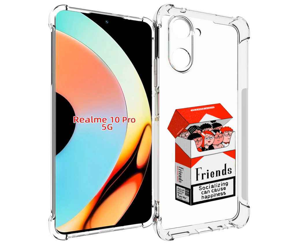 

Чехол бампер MyPads друзья для Realme 10 Pro противоударный, Прозрачный, Tocco