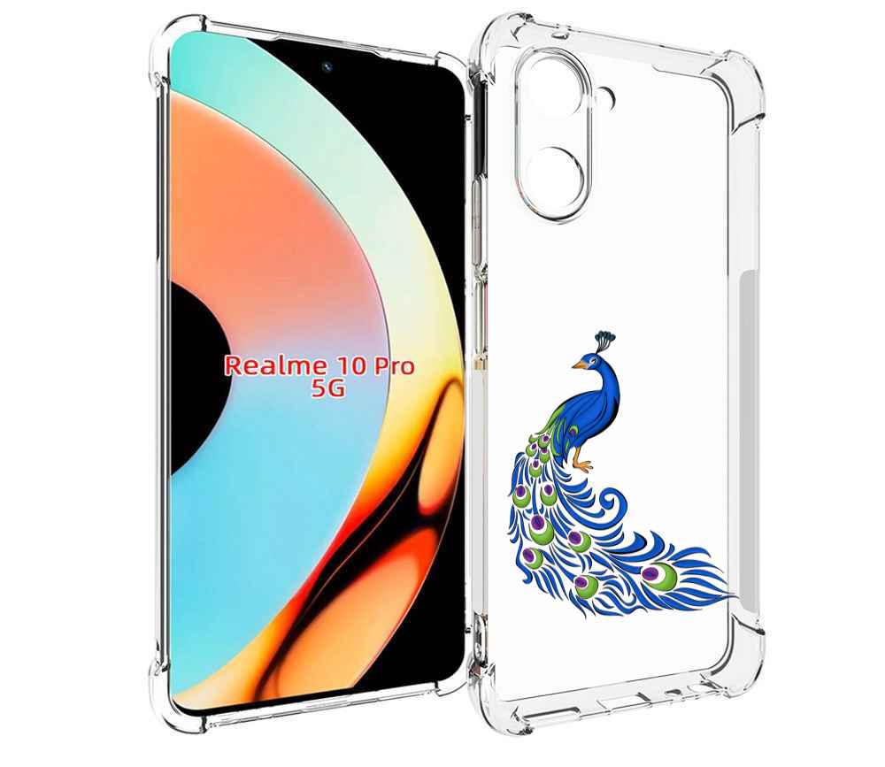 

Чехол бампер MyPads жарптица-голубая для Realme 10 Pro противоуд..., Прозрачный, Tocco