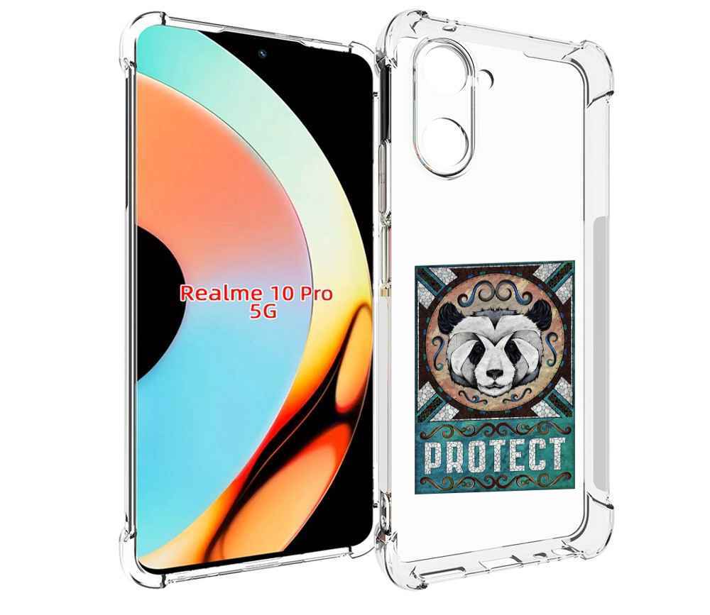 

Чехол бампер MyPads защита панды для Realme 10 Pro противоударный, Прозрачный, Tocco