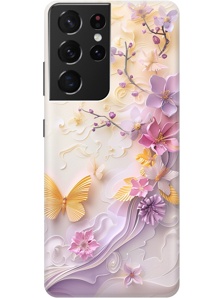 

Силиконовый чехол на Samsung Galaxy S21 Ultra с принтом "Оранжевые бабочки", Прозрачный;белый;оранжевый;фиолетовый, 724127623