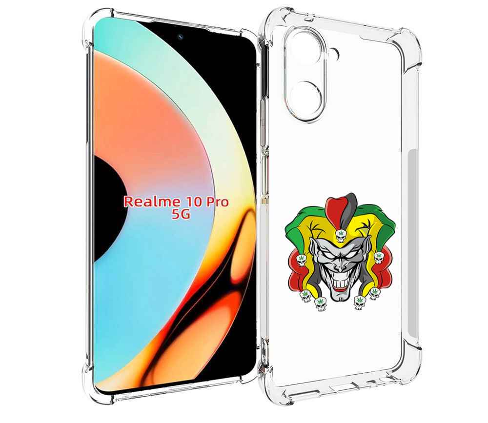 

Чехол бампер MyPads злодей-клоун для Realme 10 Pro противоударный, Прозрачный, Tocco