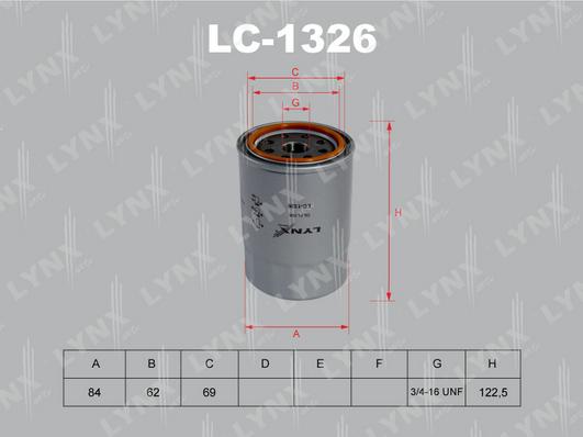 

Фильтр масляный LYNXauto LC-1326