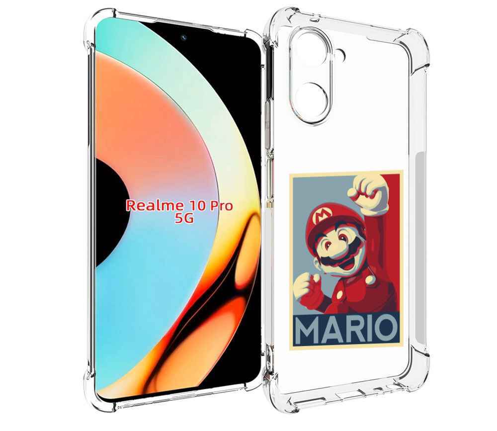

Чехол бампер MyPads злой марио для Realme 10 Pro противоударный, Прозрачный, Tocco