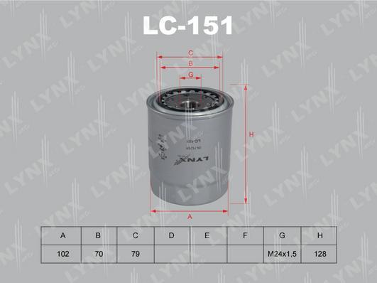 

Фильтр масляный LYNXauto LC-151