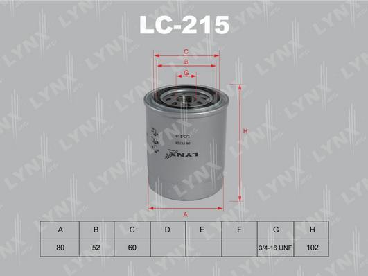 

Фильтр масляный LYNXauto LC-215