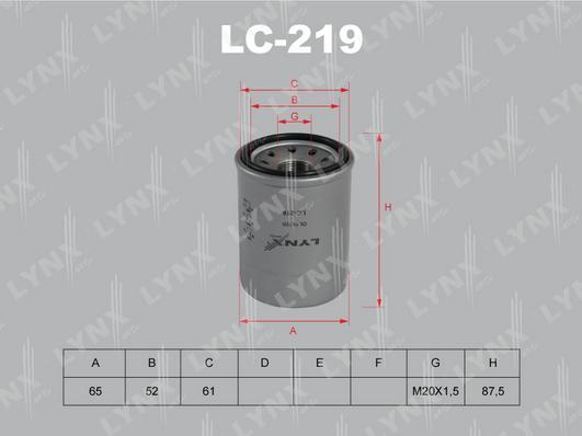 

Фильтр масляный LYNXauto LC-219