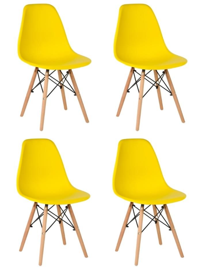 

Стул для кухни СтулБержи EAMES DSW, деревянные ножки, 4 шт., желтый, EAMES DSW-4