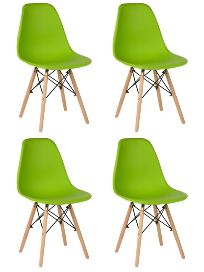 Стул для кухни СтулБержи EAMES DSW, деревянные ножки, 4 шт., зеленый