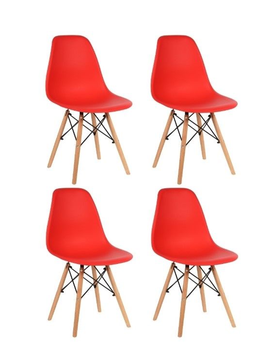

Стул для кухни СтулБержи EAMES DSW, деревянные ножки, 4 шт., красный, EAMES DSW-4