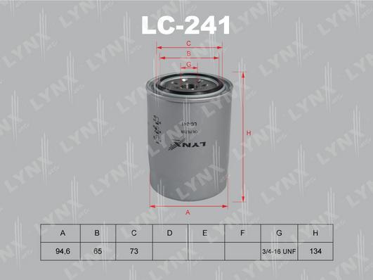 

Фильтр масляный LYNXauto LC-241