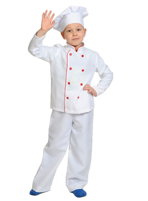 фото Карнавальный костюм карнавалофф повар, цв. белый р.116