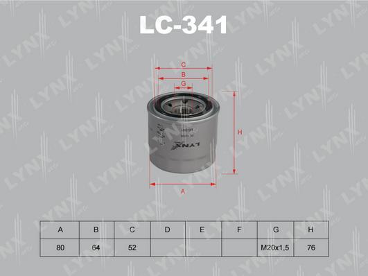 

Фильтр масляный LYNXauto LC-341