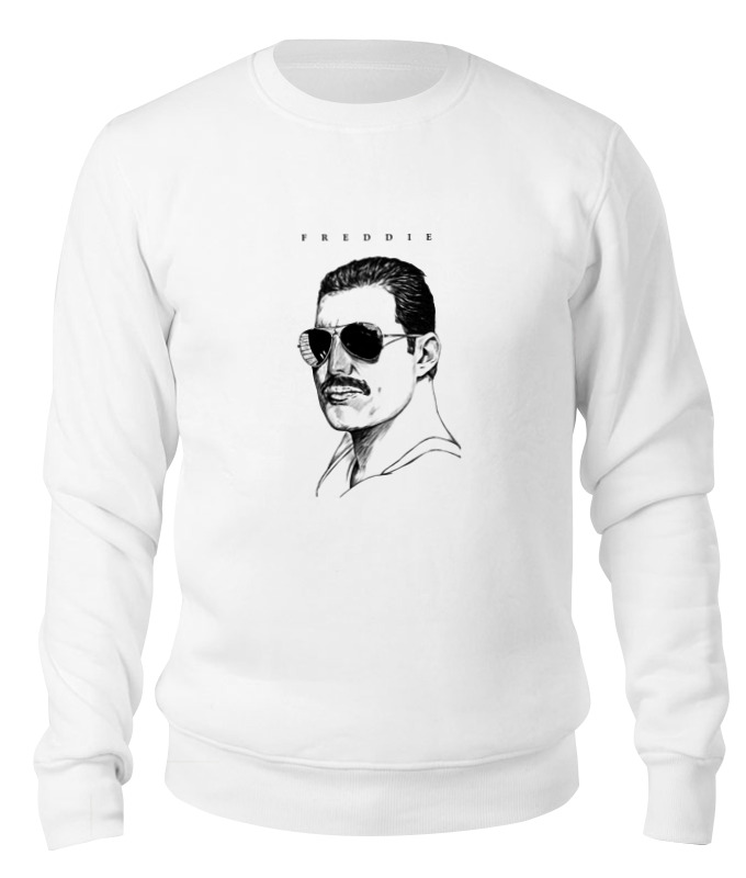 

Свитшот унисекс Printio Freddie mercury - queen белый M, Freddie mercury - queen