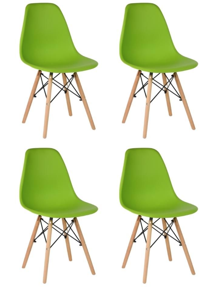 Стул для кухни СтулБержи EAMES DSW, деревянные ножки, 4 шт., фисташковый