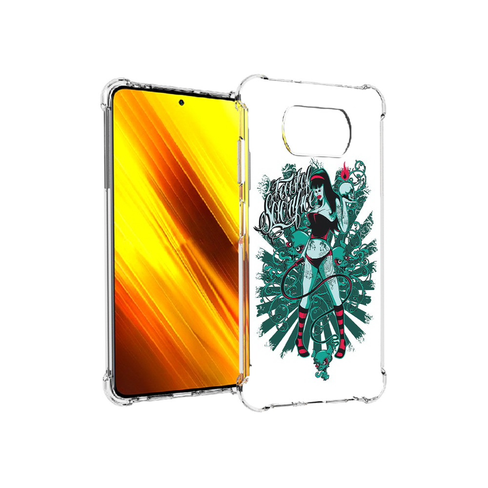 

Чехол MyPads Tocco для Xiaomi Poco X3 нарисованная девушка в татуировках, Прозрачный, Tocco