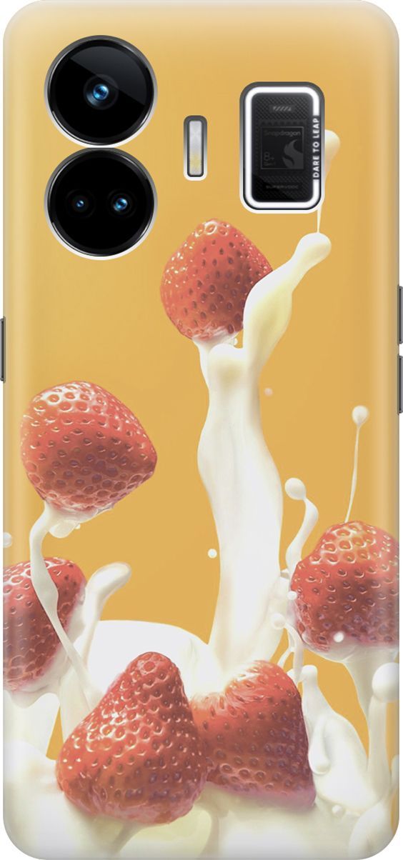

Чехол на Realme GT Neo 5 "Клубника и сливки", Белый;желтый, 158679
