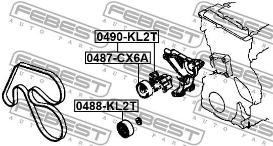 

FEBEST 0488-KL2T Ролик обводной MITSUBISHI PAJERO 2015- 0488-KL2T