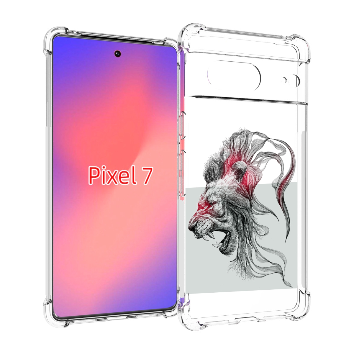 

Чехол Mypads Разъяренный Лев Для Google Pixel 7, Прозрачный, Tocco