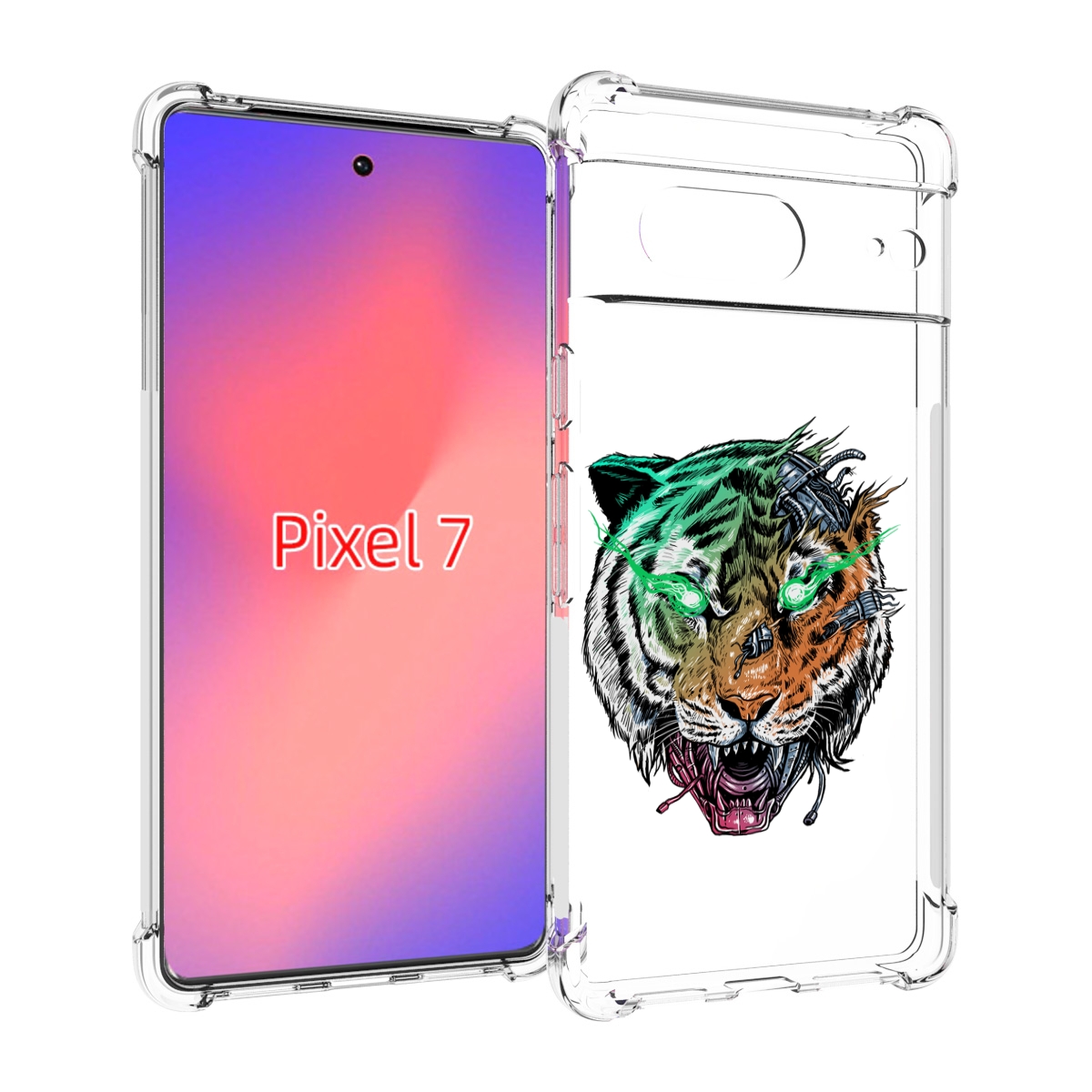 

Чехол Mypads Робо-Тигр Для Google Pixel 7, Прозрачный, Tocco