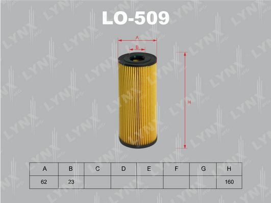 

Фильтр масляный LYNXauto LO-509