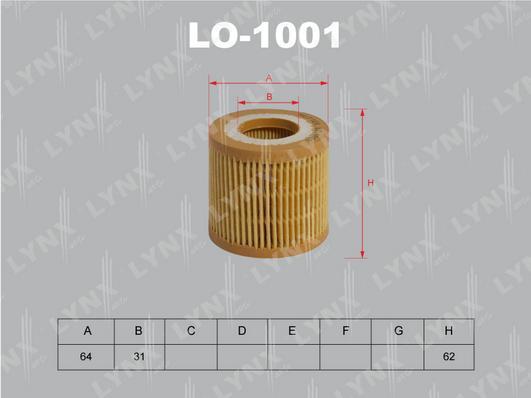 

Фильтр масляный LYNXauto LO-1001