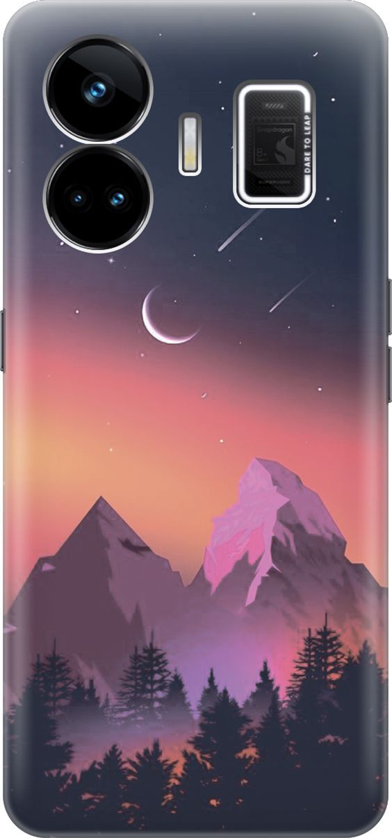 

Чехол на Realme GT Neo 5 "Горы и звездопад", Оранжевый;черный, 158678