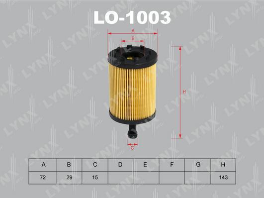 

Фильтр масляный LYNXauto LO-1003