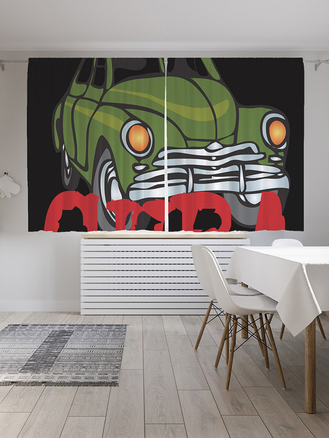 

Шторы с фотопечатью JoyArty "Кубинское авто" из сатена, 290х180 см