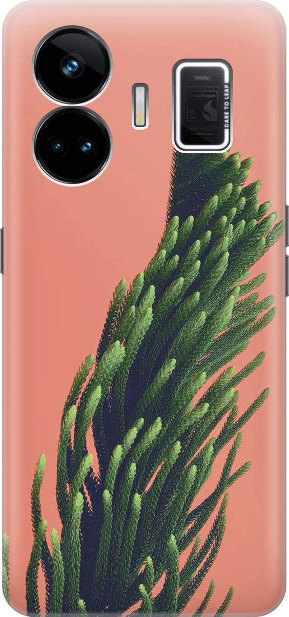 

Чехол на Realme GT Neo 5 "Хвоя на розовом", Зеленый;розовый, 158678