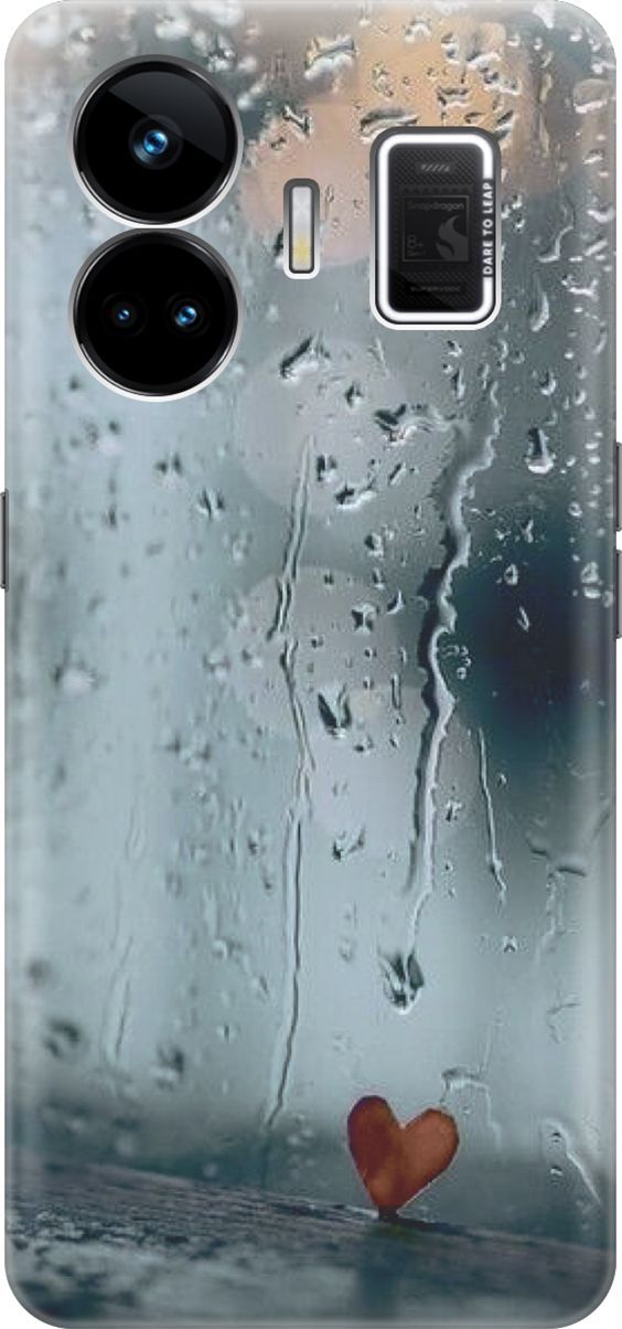 

Чехол на Realme GT Neo 5 "Сердечко на фоне дождя", Зеленый;красный, 158667