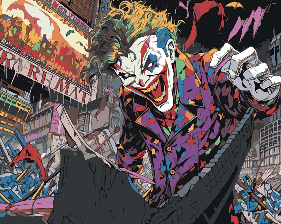 

Картина по номерам Цветное Джокер Joker Злодей из комиксов